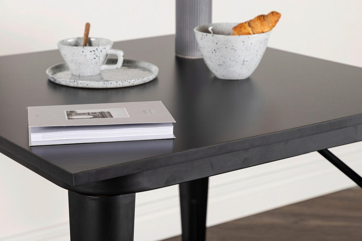 ESSTISCH in Metall, Holzwerkstoff 80/80/75 cm   - Schwarz, Design, Holz/Holzwerkstoff (80/80/75cm) - Livetastic