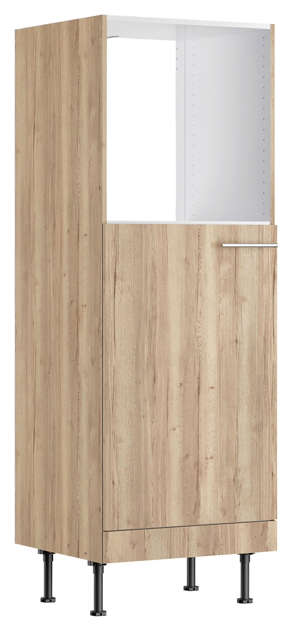 GERÄTEUMBAUSCHRANK 60/176,6/58,1 cm  in Wildeiche  - Wildeiche/Edelstahlfarben, Basics, Holzwerkstoff/Metall (60/176,6/58,1cm) - Optifit