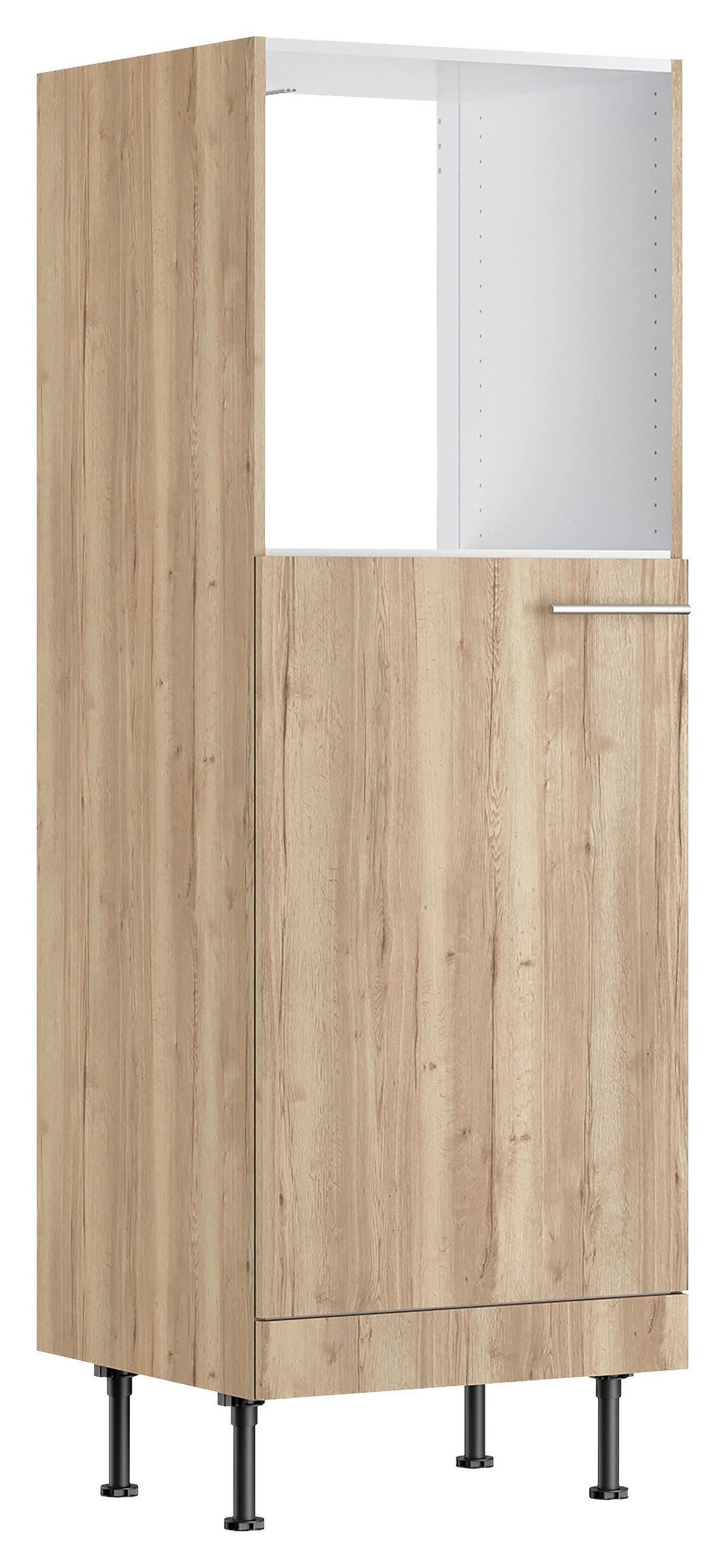 GERÄTEUMBAUSCHRANK 60/176,6/58,1 cm  in Wildeiche  - Wildeiche/Edelstahlfarben, Basics, Holzwerkstoff/Metall (60/176,6/58,1cm) - Optifit