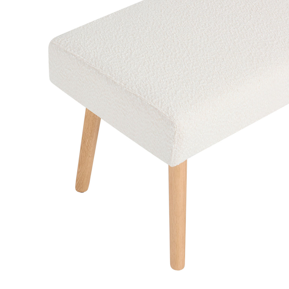 SITZBANK 98/42/40 cm Fleece Eichefarben, Beige Eiche massiv  - Eichefarben/Beige, KONVENTIONELL, Holz/Textil (98/42/40cm) - VanDerken