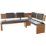 ECKBANK Lederlook Eiche massiv Eichefarben, Schwarz - Eichefarben/Schwarz, KONVENTIONELL, Holz/Textil (171/208cm) - CANTUS
