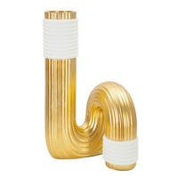 Vase Bann Big  - Goldfarben/Weiß, Basics, Kunststoff (14.5/25/13cm)