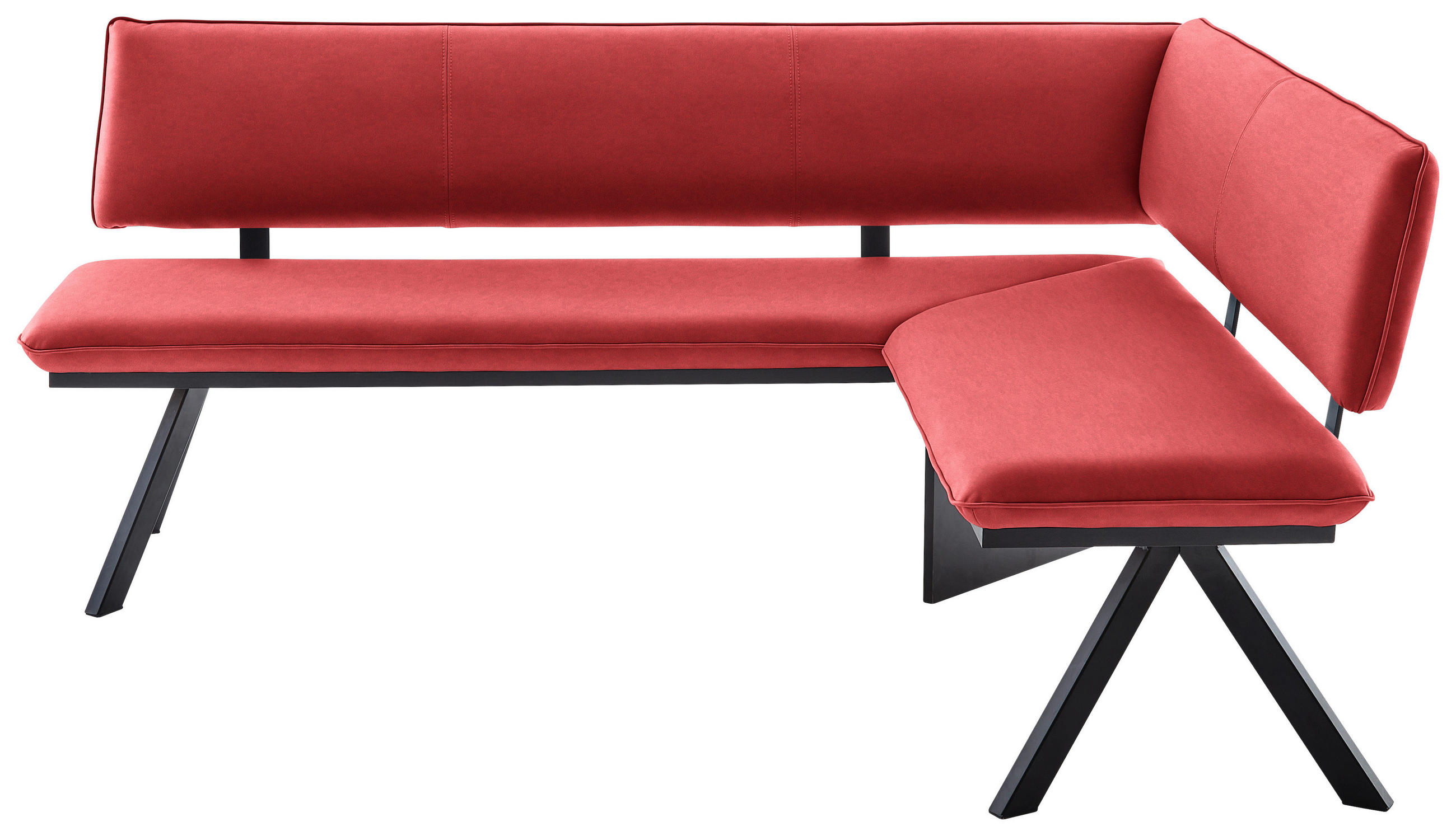 ECKBANK 180/140 cm  in Rot, Schwarz  - Rot/Schwarz, MODERN, Textil/Metall (180/140cm) - Cantus