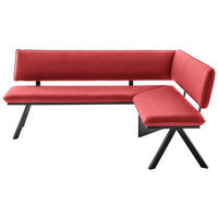 ECKBANK 205/165 cm  in Rot, Schwarz  - Rot/Schwarz, MODERN, Textil/Metall (205/165cm) - Cantus