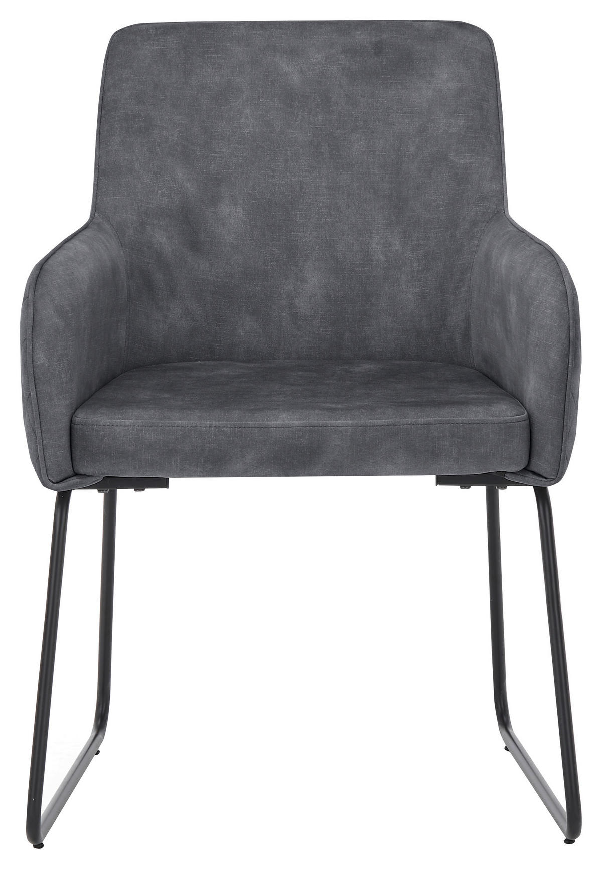 ARMLEHNSTUHL  in Eisen  - Anthrazit/Schwarz, Design, Kunststoff/Metall (60,5/85/63cm) - SetOne by Musterring