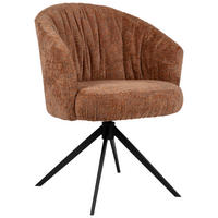 ARMLEHNSTUHL  in Eisen Chenille  - Cognac/Schwarz, Design, Textil/Metall (63/81,5/62,5cm) - Dieter Knoll