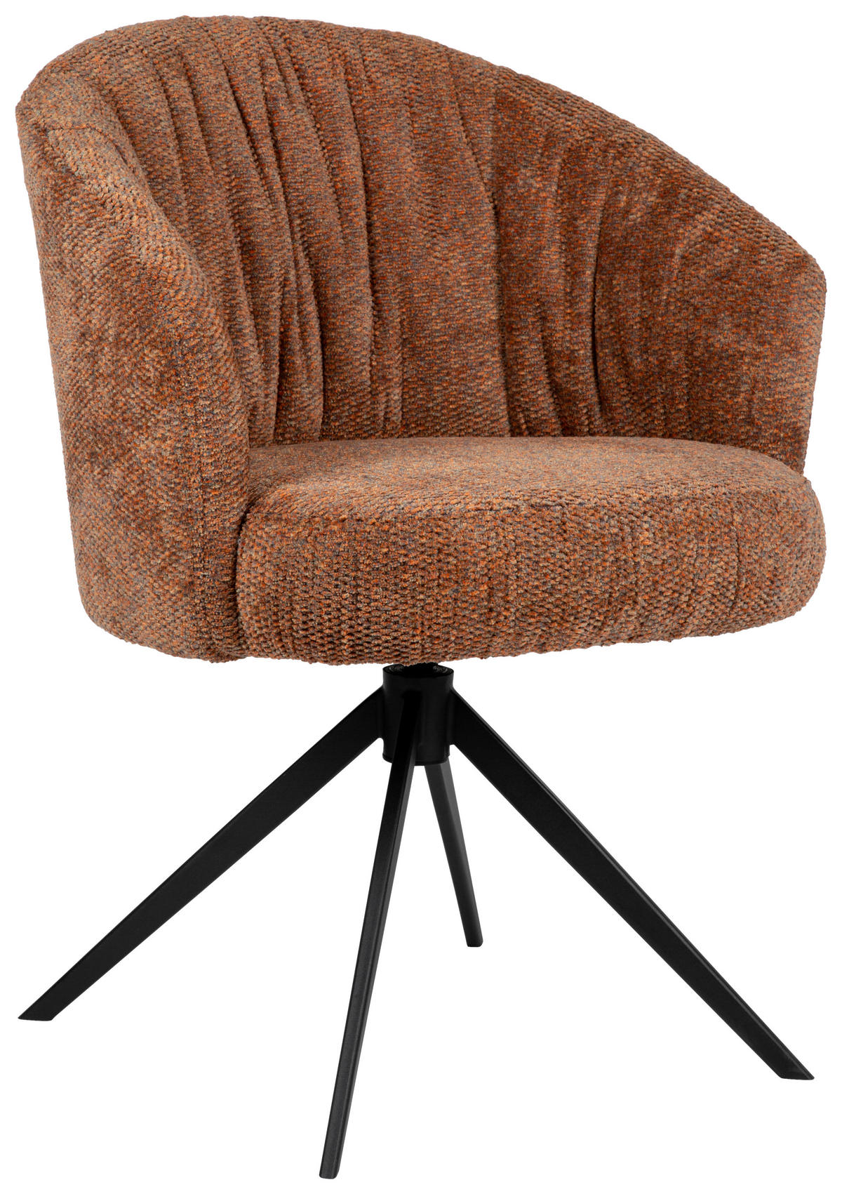ARMLEHNSTUHL  in Eisen Chenille  - Cognac/Schwarz, Design, Textil/Metall (63/81,5/62,5cm) - Dieter Knoll