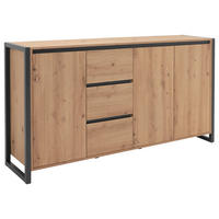 KOMODA, barve hrasta  - barve hrasta/antracit, Konvencionalno, leseni material (160/88/40cm) - MID.YOU