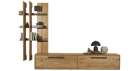 WOHNWAND  in Bronzefarben, Wildeiche  256,7/206,6/37,1 cm  - Wildeiche/Bronzefarben, Natur, Holz/Metall (256,7/206,6/37,1cm) - Valnatura