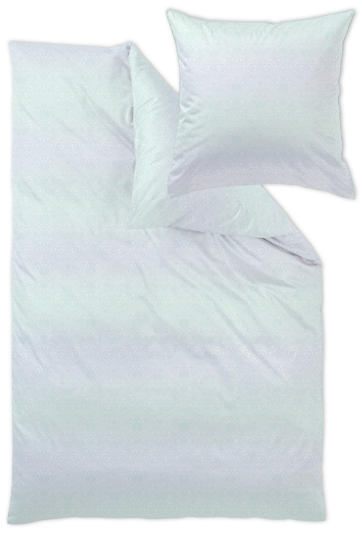 BETTWÄSCHESET Giulia Damast 160/210 cm  100 cm/65 cm  - Mintgrün, Design, Textil (160/210cm) - Curt Bauer