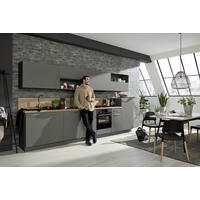 KÜCHENLEERBLOCK 360 cm   in Anthrazit, Eichefarben  - Edelstahlfarben/Eichefarben, Design, Holzwerkstoff/Metall (360cm) - Nolte Küchen