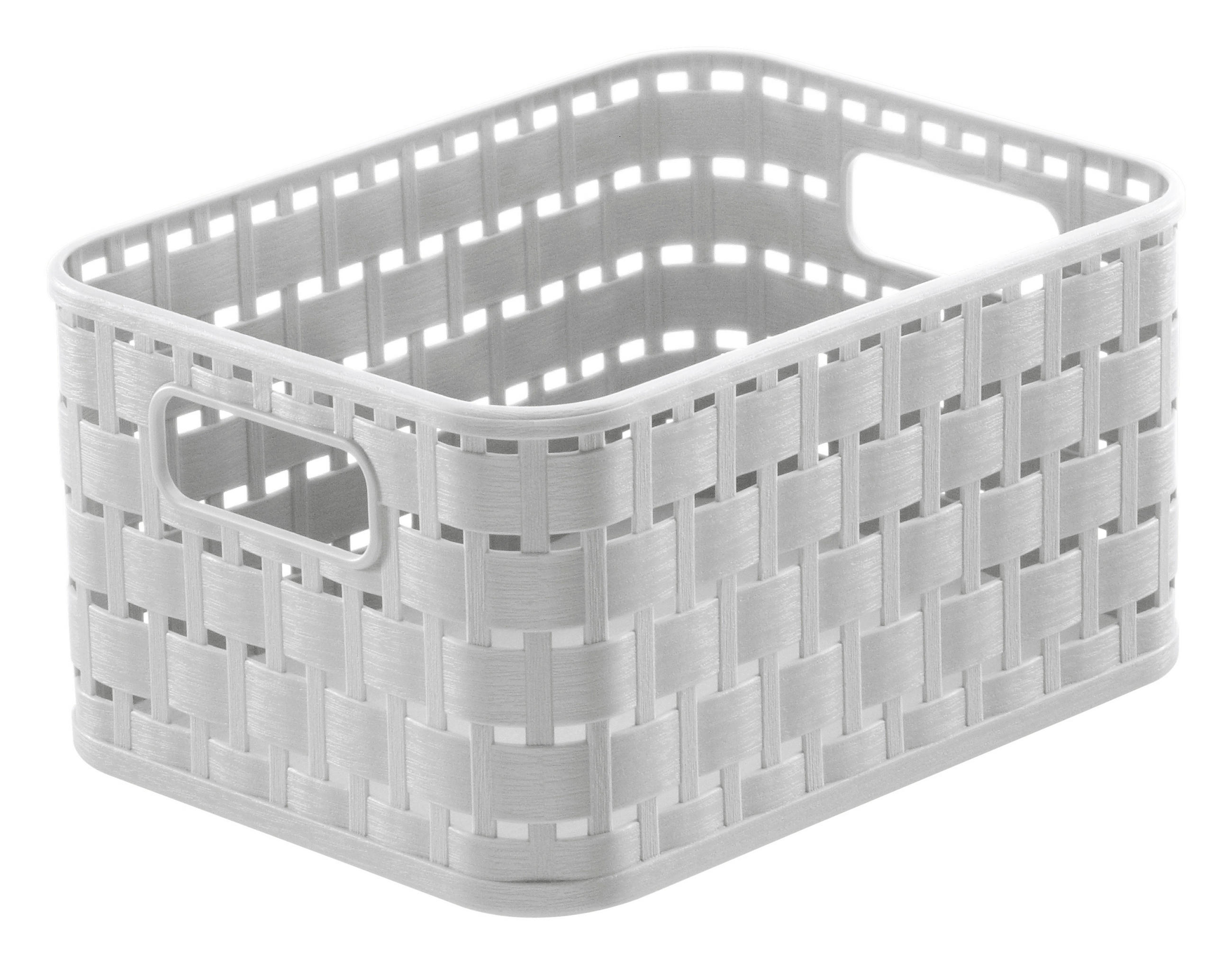 KOŠÍK biela - biela, Basics, plast (18,3/13,7/9,8cm) - Rotho