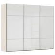 SCHWEBETÜRENSCHRANK  in Weiß, Champagner  - Champagner/Alufarben, KONVENTIONELL, Glas/Holzwerkstoff (242/223/68cm) - Novel