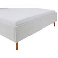 POLSTERBETT PAULO Lattenrost, Bettkasten 160/200 cm  in Hellgrau  - Eichefarben/Birkefarben, Design, Holz/Textil (160/200cm) - Xora