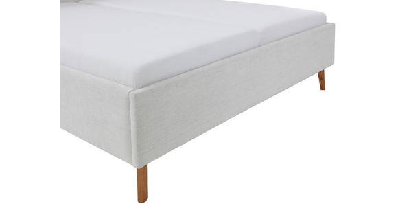 POLSTERBETT PAULO Lattenrost, Bettkasten 160/200 cm  in Hellgrau  - Eichefarben/Birkefarben, Design, Holz/Textil (160/200cm) - Xora