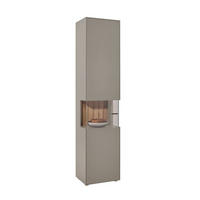 VITRINE Hellgrau  46,9/205,5/37,1 cm  - Hellgrau/Graphitfarben, Design, Glas/Holzwerkstoff (46,9/205,5/37,1cm) - Dieter Knoll