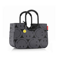 EINKAUFSTASCHE Loopshopper L smiley grey  - Anthrazit, Basics, Textil (46/34.5/25cm) - Reisenthel