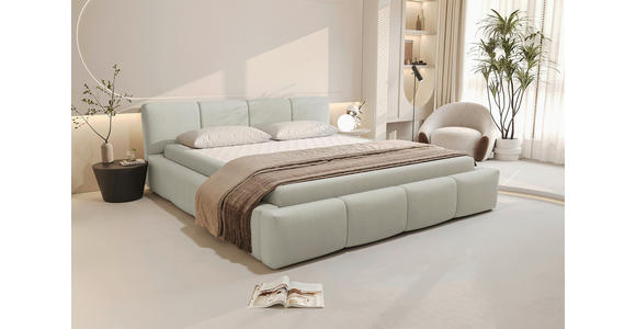 POLSTERBETT 180/200 cm,  in Beige, Lattenrost, Bettkasten,  - Beige/Schwarz, Design, Holz/Textil (180/200cm) - Xora