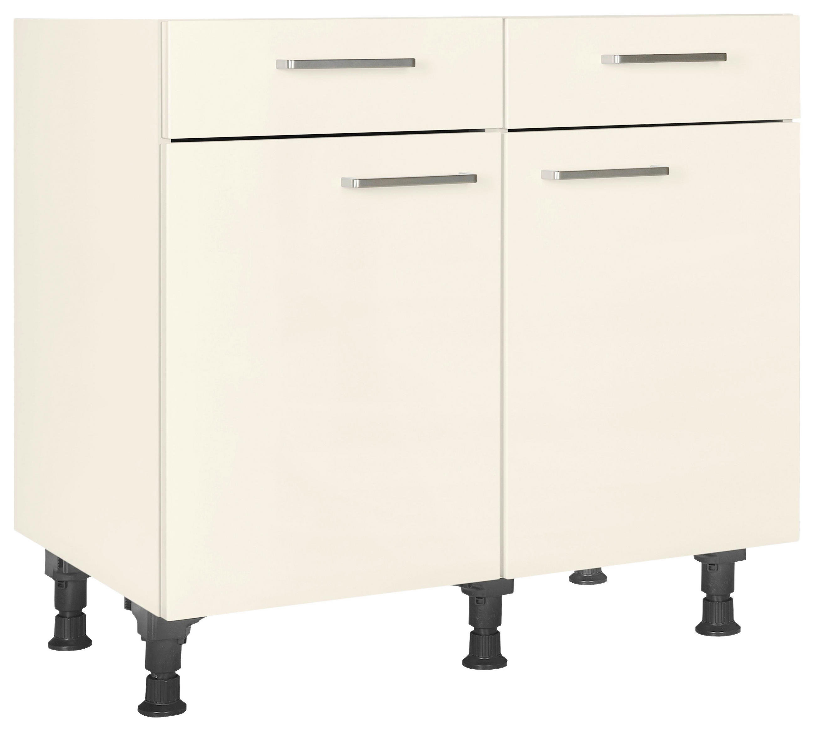 SCHUBKASTENUNTERSCHRANK 90/87/56 cm  in Magnolie  - Edelstahlfarben/Magnolie, MODERN, Holzwerkstoff/Metall (90/87/56cm) - Nobilia