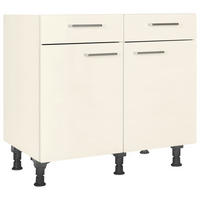 SCHUBKASTENUNTERSCHRANK 90/87/56 cm  in Magnolie  - Edelstahlfarben/Magnolie, MODERN, Holzwerkstoff/Metall (90/87/56cm) - Nobilia