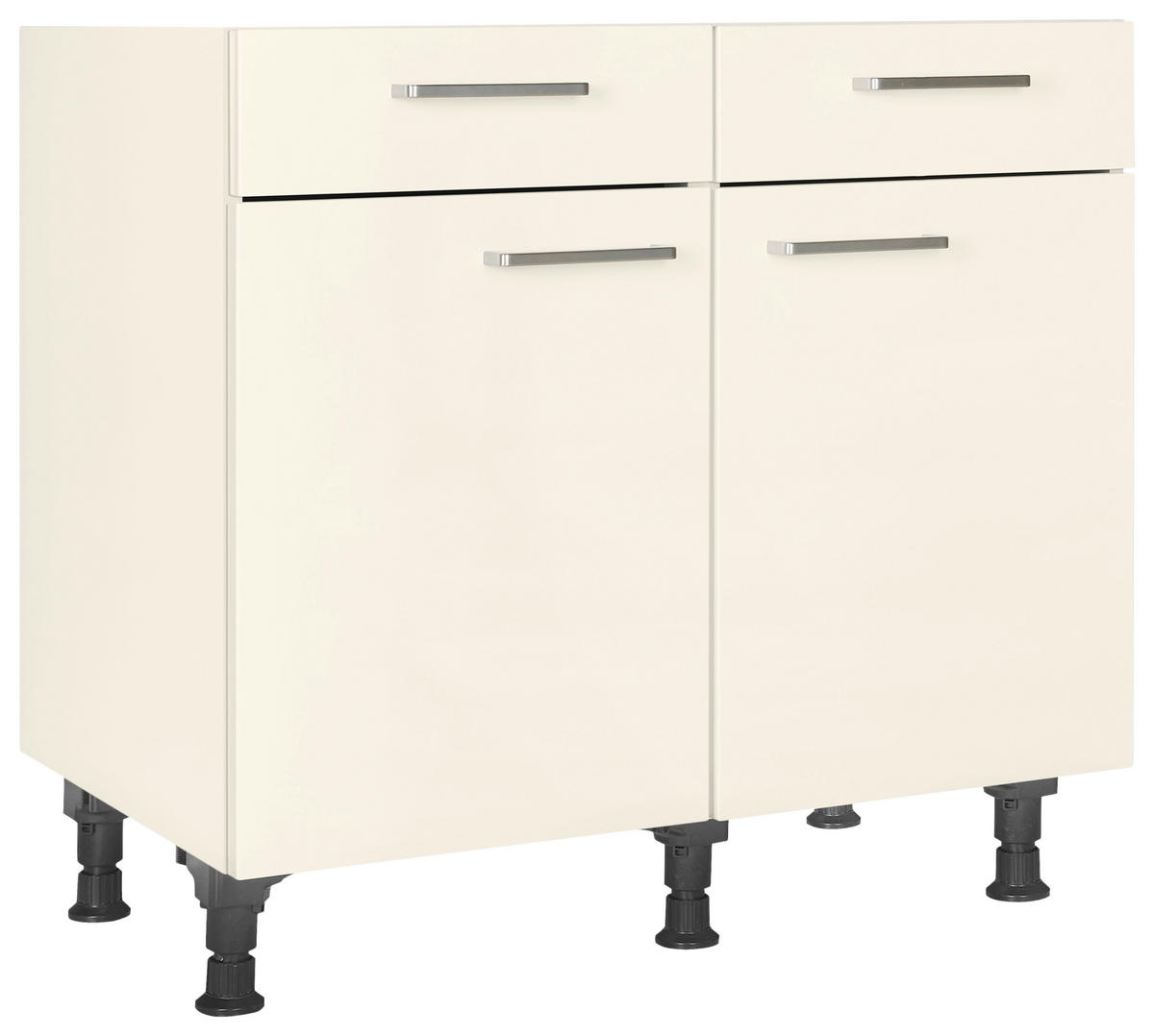 SCHUBKASTENUNTERSCHRANK 90/87/56 cm  in Magnolie  - Edelstahlfarben/Magnolie, MODERN, Holzwerkstoff/Metall (90/87/56cm) - Nobilia