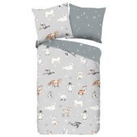 JUGENDBETTWÄSCHE 135/200 cm  - Hellgrau/Grau, Natur, Textil (135/200cm)