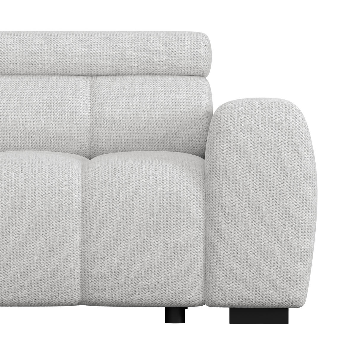 ECKSOFA Greige Webstoff  - Greige/Schwarz, Trend, Kunststoff/Textil (168/285cm) - Livetastic