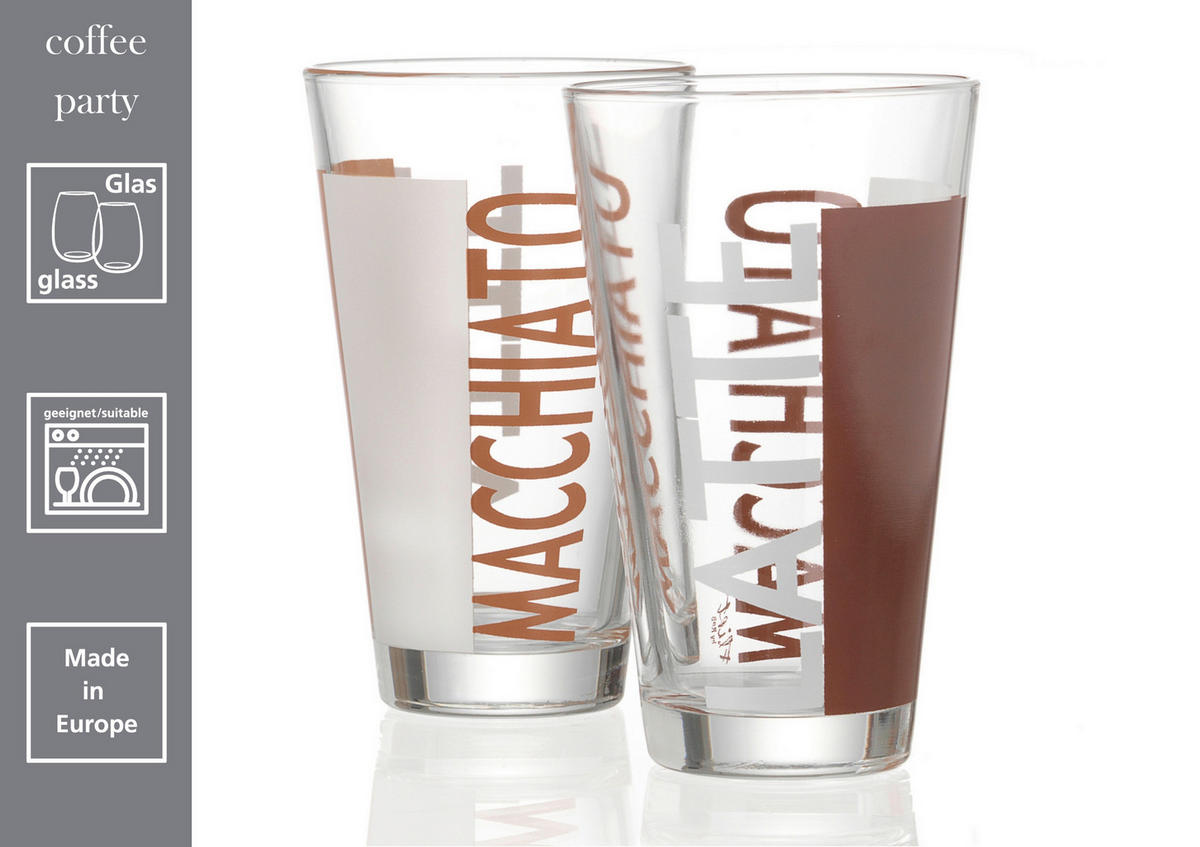 LATTE-MACCHIATO-GLAS  - Klar/Braun, KONVENTIONELL, Glas (0,33l) - Ritzenhoff Breker