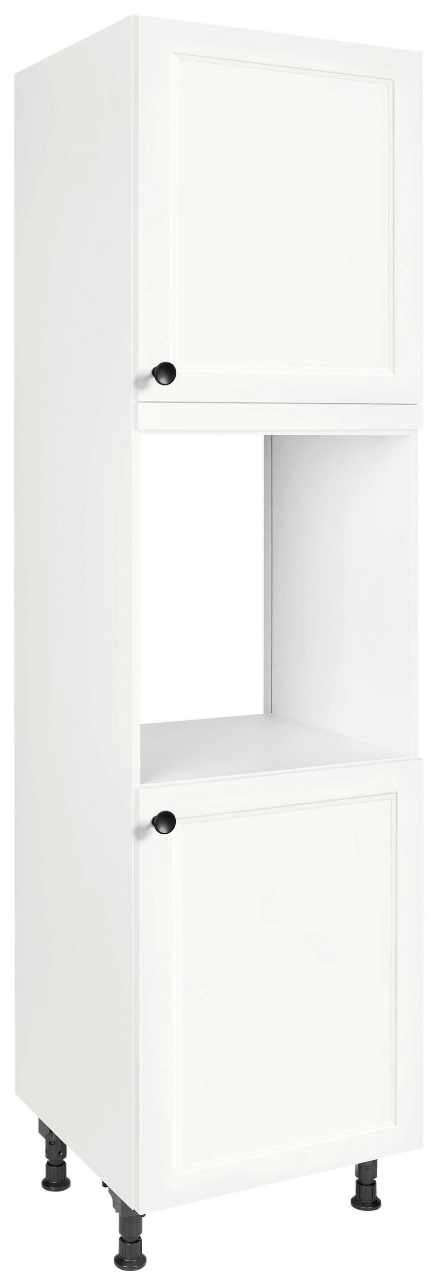 GERÄTEUMBAUSCHRANK 60/216,6/58 cm  in Weiß  - Schwarz/Weiß, MODERN, Holzwerkstoff/Metall (60/216,6/58cm) - Nobilia