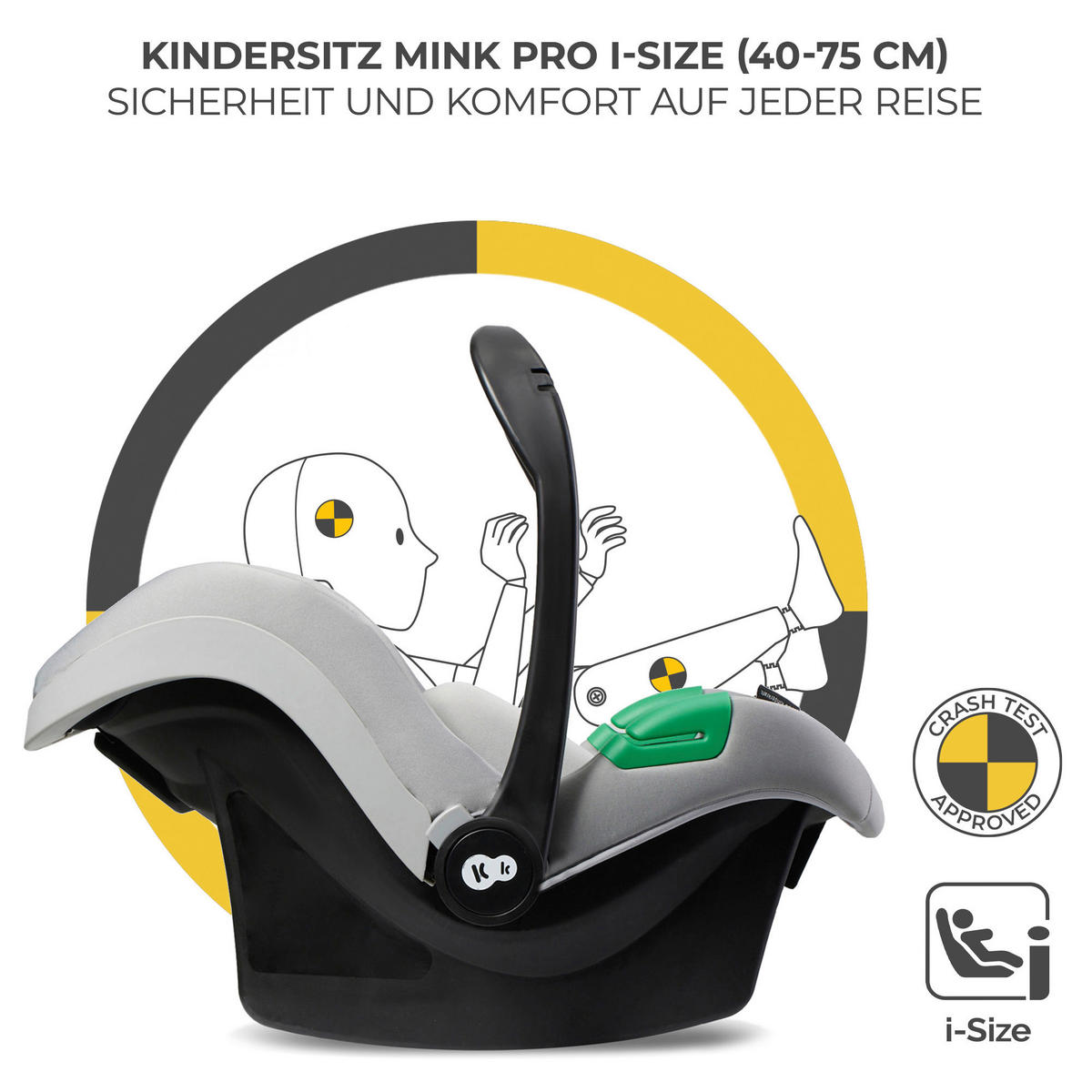 KINDERWAGEN Yoxi 3in1  - Schwarz Hochglanz/Grau, Basics, Kunststoff/Textil (107/59/97cm) - Kinderkraft