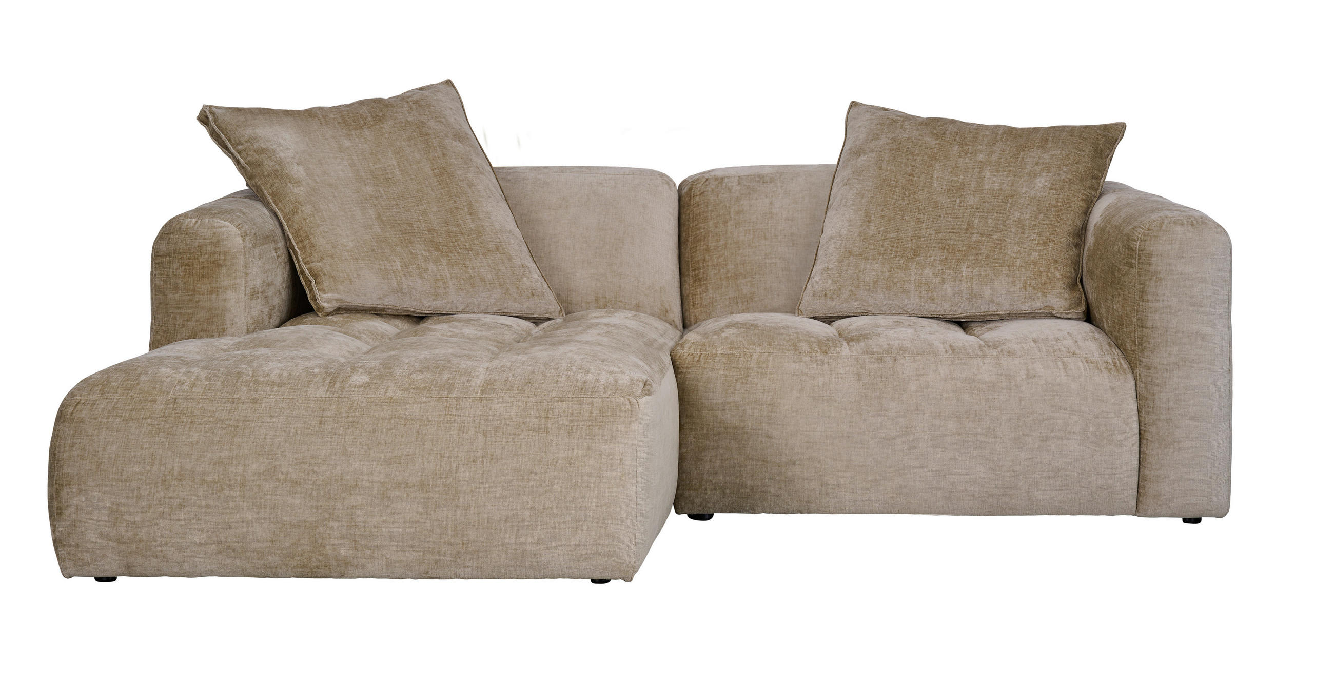 ECKSOFA in Chenille Greige  - Greige/Schwarz, Modern, Kunststoff/Textil (173/240cm) - Stylife