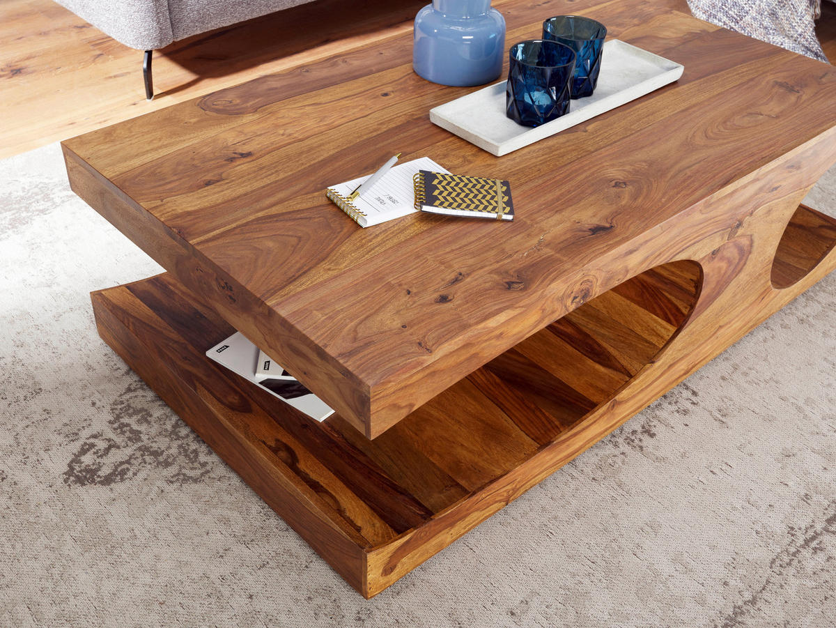 COUCHTISCH Sheesham massiv 118/70/38 cm rechteckig Sheeshamfarben  - Sheeshamfarben, Design, Holz (118/70/38cm) - MID.YOU