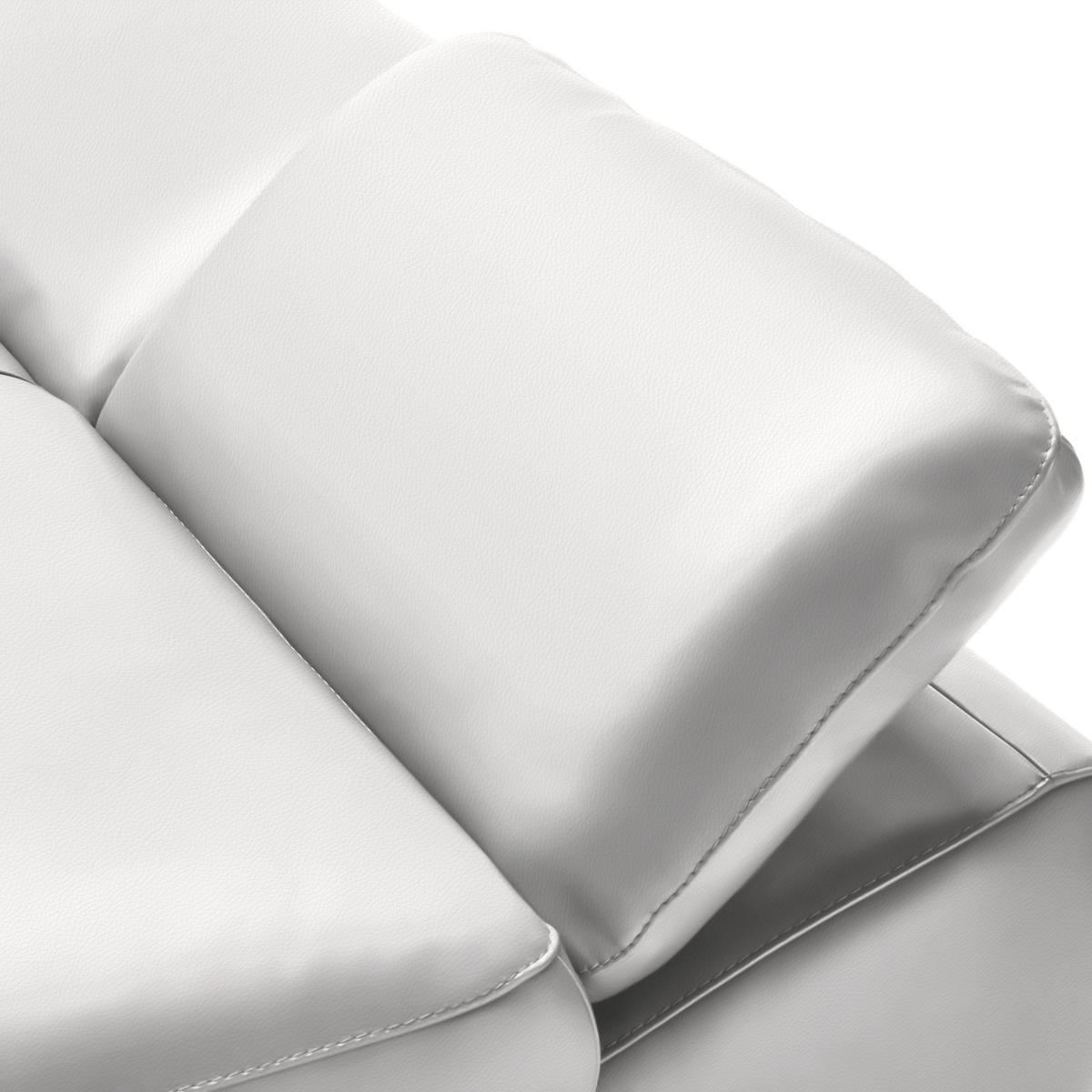 ECKSOFA in Echtleder Weiß  286/183 cm  - Schwarz/Weiß, Design, Leder/Metall (286/183cm) - Celina Home