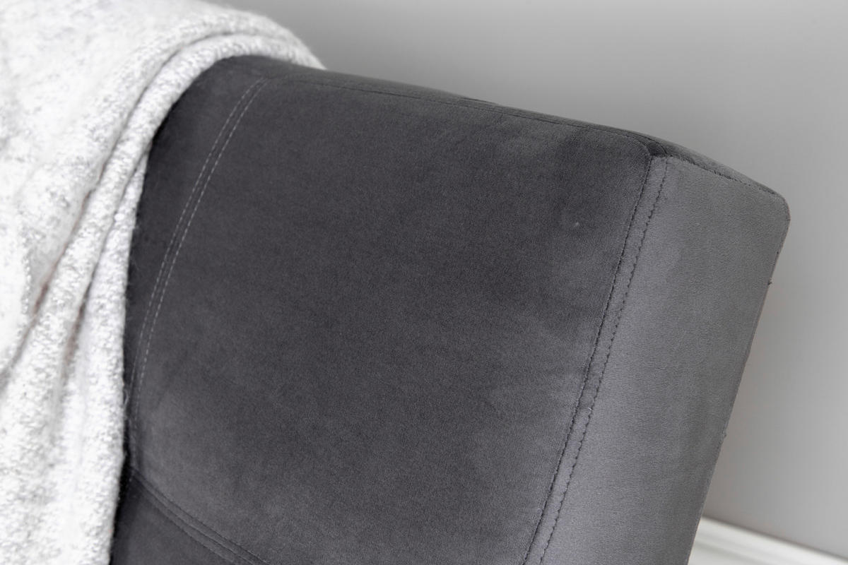 BÄDDSOFFA i mörkgrå  - mörkgrå, Design, metall/textil (180/80/55cm) - Livetastic