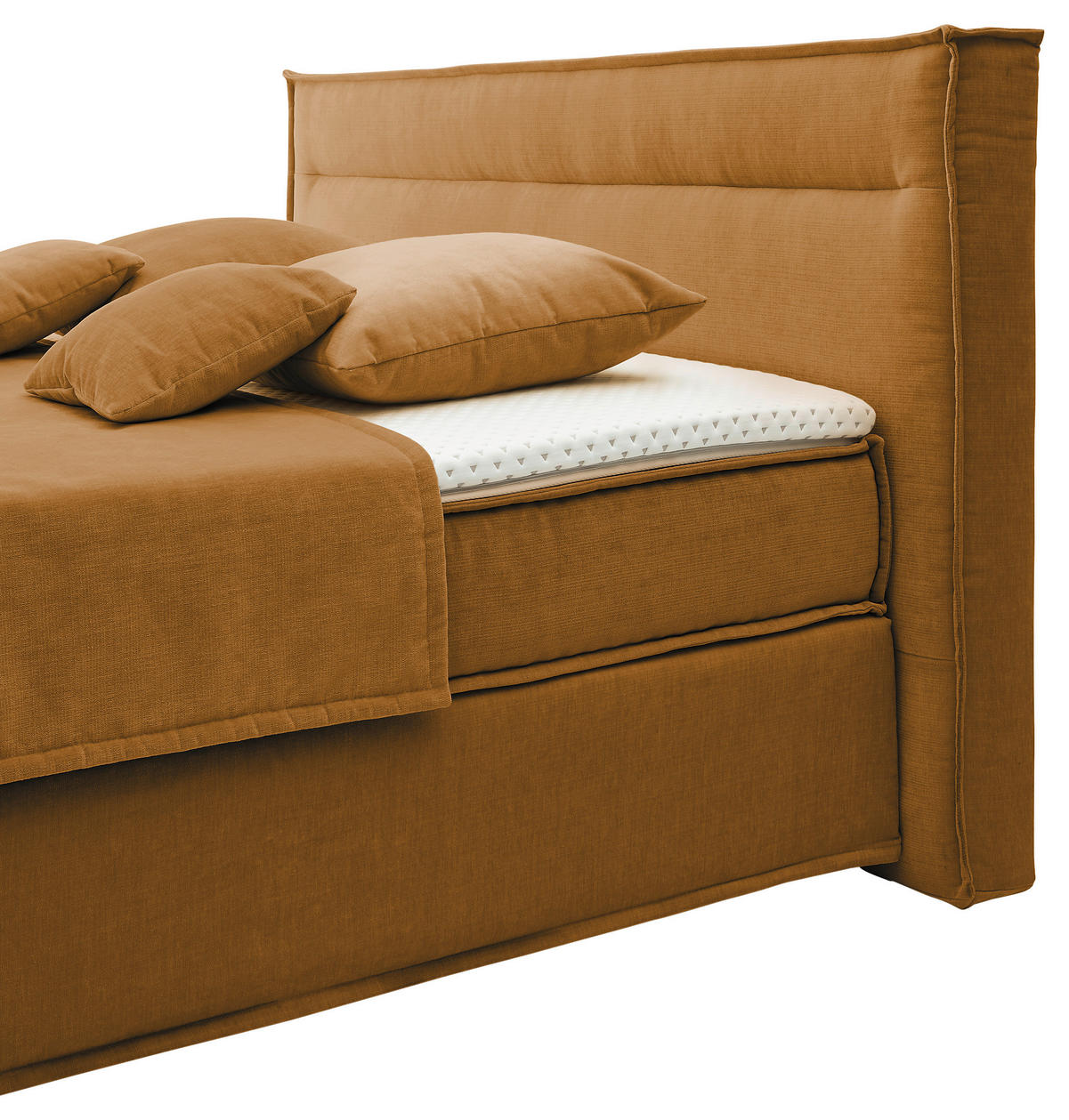 BOXSPRINGBETT 180/200 cm  in Senfgelb  - Senfgelb/Schwarz, Design, Textil (180/200cm) - Musterring