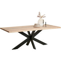 ESSTISCH Holz, Metall 200/100/75 cm  - Eschefarben/Schwarz, Lifestyle, Holz/Metall (200/100/75cm) - Linea Natura