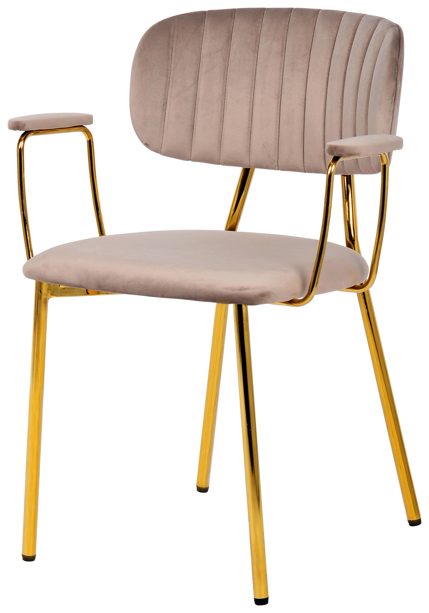 STUHL-SET 2 Stück Eisen  - Taupe/Goldfarben, Design, Kunststoff/Metall (63/80/51cm) - Kayoom