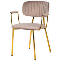 STUHL-SET 2 Stück  in Eisen Metall, Kunststoff  - Taupe/Goldfarben, Design, Kunststoff/Metall (63/80/51cm) - Kayoom