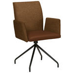 ARMLEHNSTUHL  , Typenauswahl, Sitzfläche 360° drehbar  , Webstoff, Mikrofaser  ,  - Rostfarben/Schwarz, Design, Textil/Metall (60/91/60cm) - Moderano