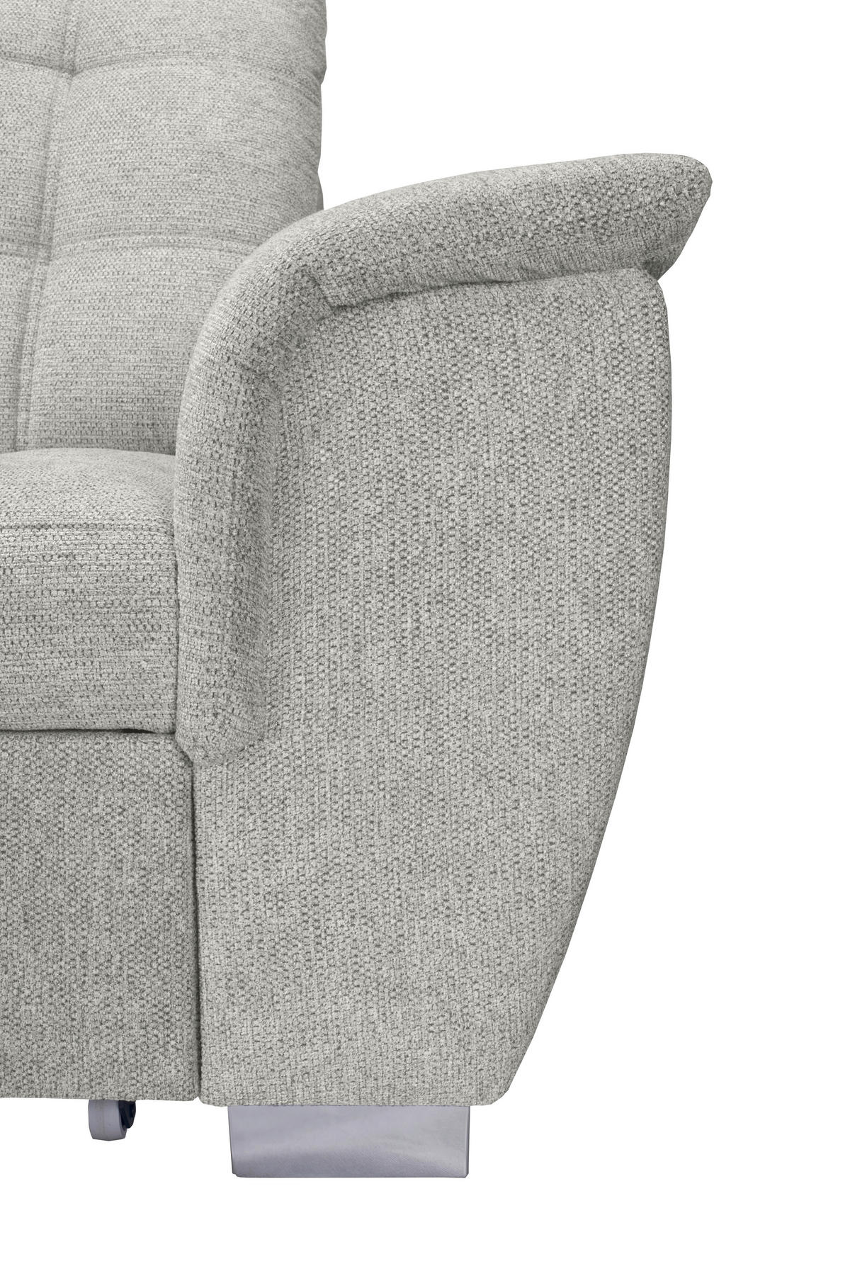 ECKSOFA Beige Chenille  - Chromfarben/Beige, KONVENTIONELL, Kunststoff/Textil (205/260cm) - Carryhome