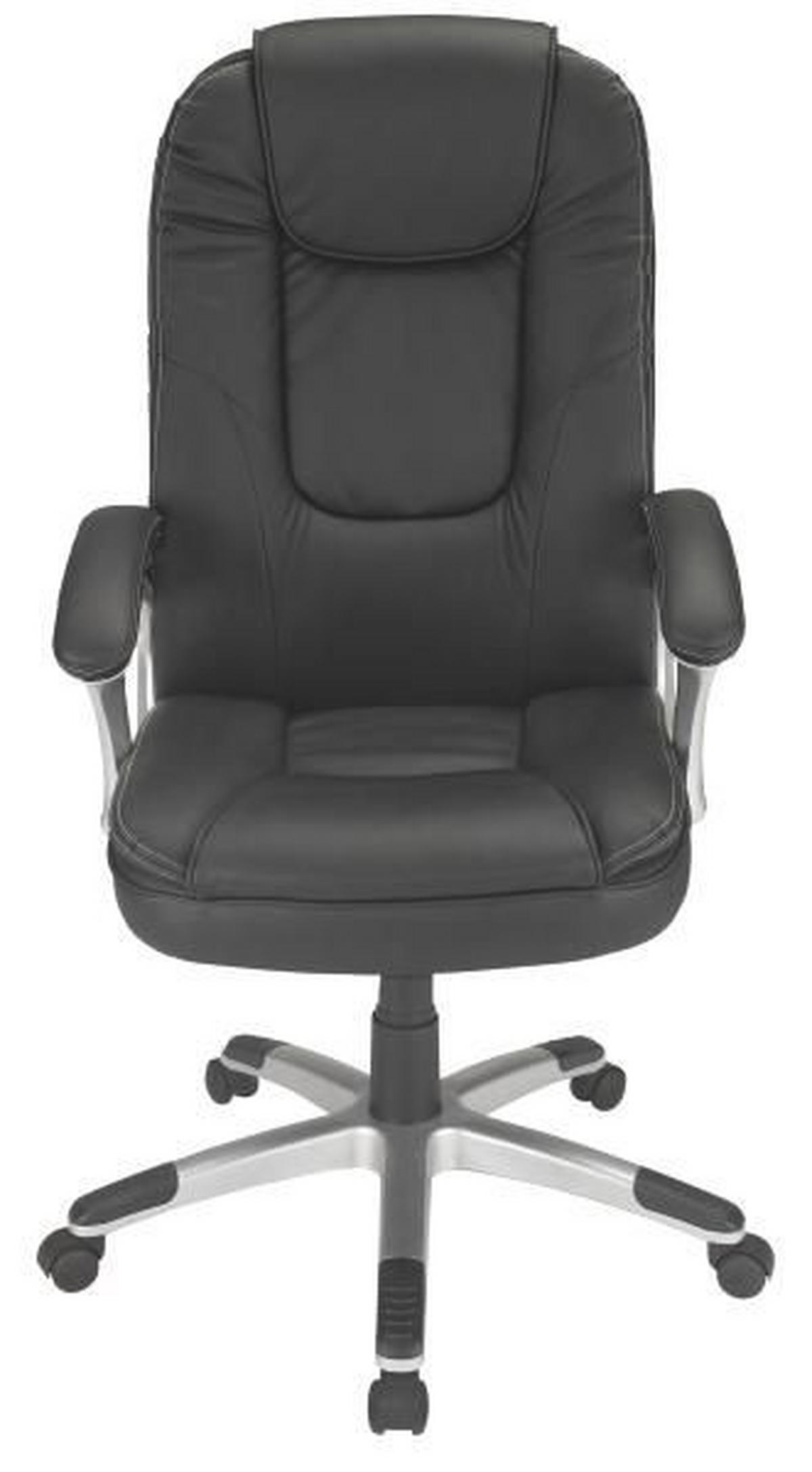 CHEFSESSEL  in Lederlook Schwarz  - Weiss/Silberfarben, Konventionell, Kunststoff/Textil (62/115 -125/71cm) - Xora