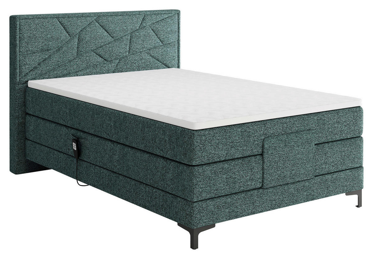 BOXSPRINGBETT 120/200 cm  in Grün  - Schwarz/Grün, Konventionell, Holz/Textil (120/200cm) - Esposa