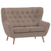 2-SITZER-SOFA in Cord Braun  - Eichefarben/Braun, Design, Holz/Textil (137/101/95cm) - Stylife