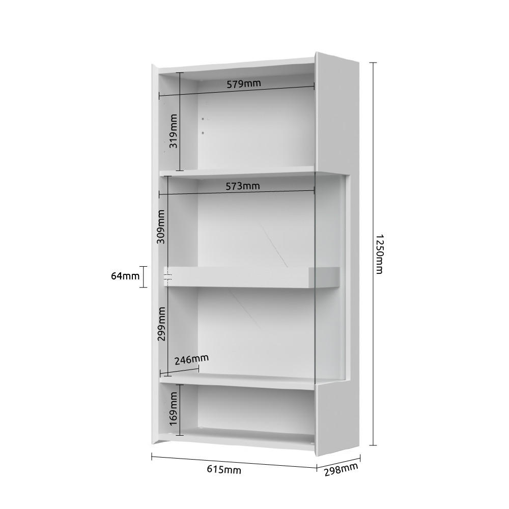 VITRINA, kašmir - kašmir, Design, kovina/leseni material (62/125/30cm) - Hom`in