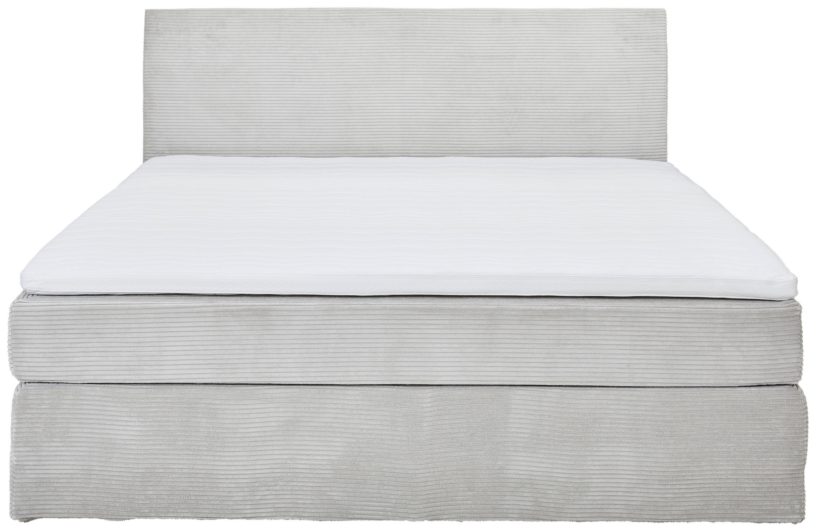 BOXSPRINGBETT 180/200 cm  in Hellgrau  - Hellgrau/Schwarz, KONVENTIONELL, Holz/Textil (180/200cm) - Boxxx