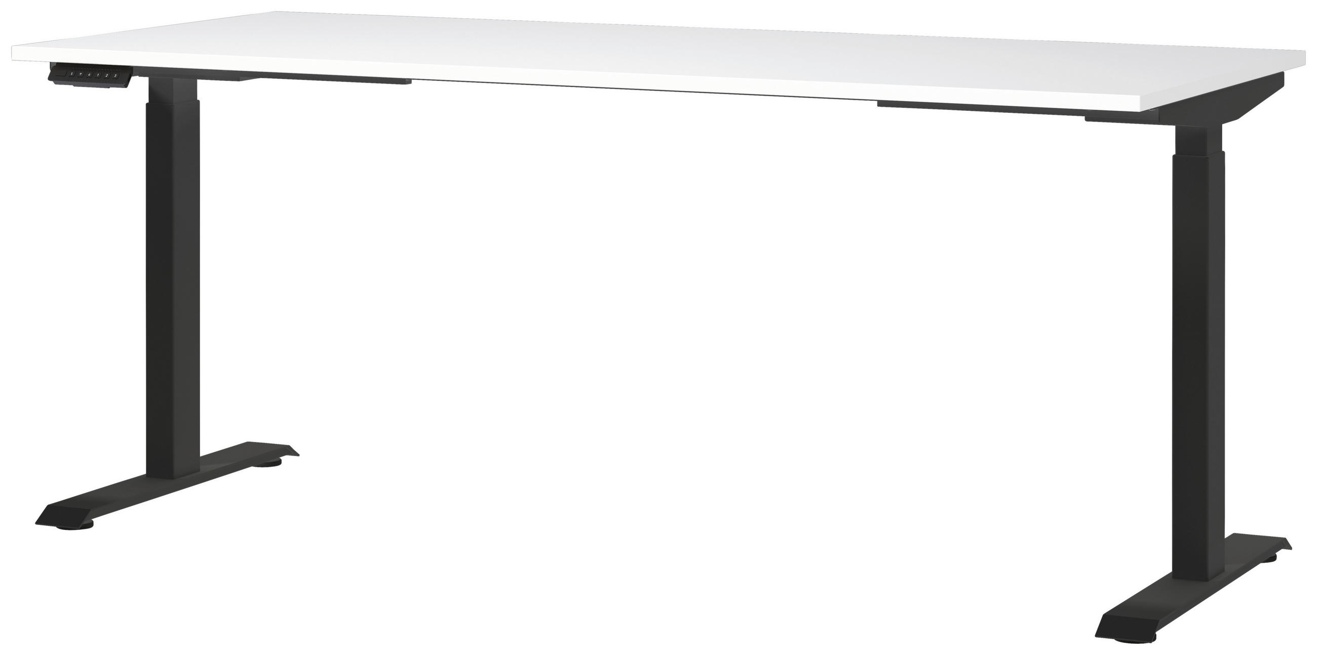 SCHREIBTISCH 180/80/72-118 cm  in Schwarz, Weiß  - Schwarz/Weiß, MODERN, Holzwerkstoff/Metall (180/80/72-118cm) - Novel