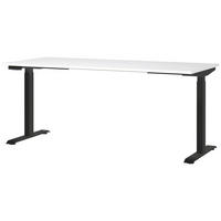 SCHREIBTISCH 180/80/72-118 cm  in Schwarz, Weiß  - Schwarz/Weiß, MODERN, Holzwerkstoff/Metall (180/80/72-118cm) - Novel