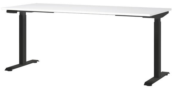 SCHREIBTISCH 180/80/72-118 cm  in Schwarz, Weiß  - Schwarz/Weiß, MODERN, Holzwerkstoff/Metall (180/80/72-118cm) - Novel