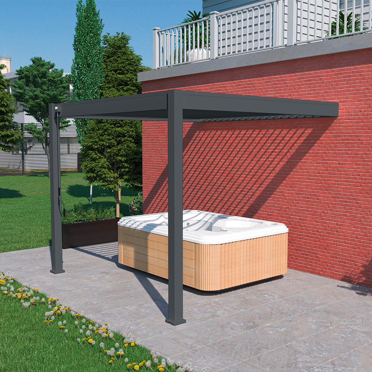 PERGOLA - Anthrazit, Basics, Metall (400/255/300cm) - Gardenson