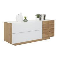 SIDEBOARD  in 192/74/52 cm  - Eichefarben/Weiß, Natur, Glas/Holz (192/74/52cm) - Voglauer